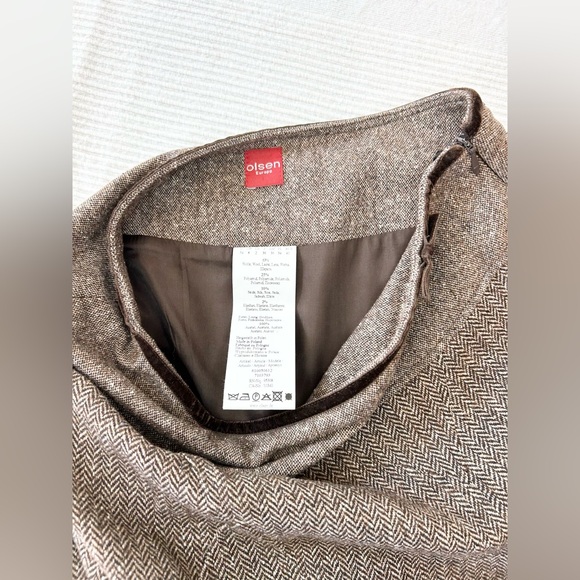 Olsen Herringbone Wool Blend Lined Skirt - Picture 5 of 10